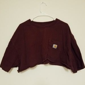 Carhartt Burgundy Crop Top | Unisex